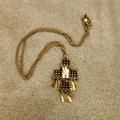 J. Crew Jewelry | J.Crew Bronze Tone Long Fringe Boho Cross Necklace | Color: Gold/Tan | Size: Os