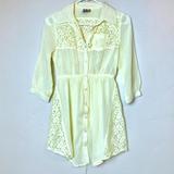 Free People Dresses | Free People New! Lace Summer Dress Yellow Size 2 | Color: Gold/Yellow | Size: 2