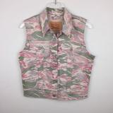 Levi's Jackets & Coats | Levi's Strauss & Co M Camo Denim Vest Button Front | Color: Green/Pink | Size: M