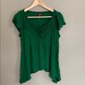 Anthropologie Tops | Kelly Green Beaded Blouse From Anthropologie | Color: Green | Size: M