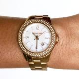 Michael Kors Accessories | Michael Kors Women’s Madison Rose Gold Watch | Color: Gold/Tan/White | Size: Os