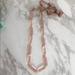 J. Crew Jewelry | J Crew Long Pink Acrylic And Stone Ribbon Necklace | Color: Gold/Pink | Size: Os