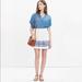 Madewell Skirts | Madewell White Blue Embroidered Circle Skirt Boho Size 10 | Color: Blue/White | Size: 10