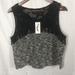 Jessica Simpson Tops | Jessica Simpson Black & White Sleeveless Fringe Mesh Women Size Large Shirt Top | Color: Black/Gray | Size: L