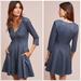Anthropologie Dresses | Nwt Denim Look Textured Fit-And-Flare Dress | Color: Blue | Size: M