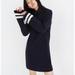 Madewell Dresses | Madewell | Bell-Sleeve Turtleneck Sweater-Dress | Color: Blue/White | Size: Xs