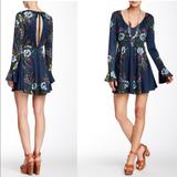 Free People Dresses | Free People Small Date Night Printed Dress Teal | Color: Blue/Green | Size: S