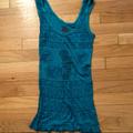 Free People Tops | Free People Turquoise Ribbed Tank Top | Color: Blue | Size: Sp