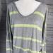 Free People Tops | Free People Womens Green Striped Long Sleeve Top Size S | Color: Gray/Green | Size: S