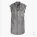 J. Crew Dresses | J Crew Short Sleeve Cotton Shirt Dress In Gingham | Color: Black/White | Size: Xxs