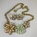 Jessica Simpson Jewelry | Jessica Simpson Necklace & Earring Set Floral | Color: Green/Pink | Size: Os