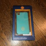 Tory Burch Accessories | Leather Tory Burch Iphone 4/4s Case | Color: Blue/Gold | Size: Iphone 4/4s