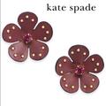 Kate Spade Jewelry | Kate Spade Gold-Tone Leather Flower Stud Earrings | Color: Gold | Size: Os