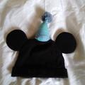 Disney Accessories | Mickey Birthday Hat Beanie With Ears | Color: Black/Blue | Size: 12 Months