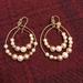 Nine West Jewelry | Fancy Pearl Hoop Earrings | Color: Gold/White | Size: Os