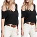 Free People Tops | Free People "Bittersweet Cold Shoulder Top" Xs | Color: Black | Size: Xs