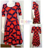 Lularoe Dresses | Lularoe Textured Print Dress | Color: Blue/Red | Size: S