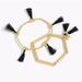 J. Crew Jewelry | J.Crew Bead And Tassel Bracelet Set | Color: Black/Gold | Size: Os