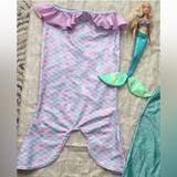 Disney Other | Disney Mermaid Suit, Sz4/5 Yrs & Barbie Doll | Color: Blue/Green/Pink | Size: 4/5 Yr