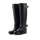 AONEGOLD Wellington Boots Women Waterproof Rain Boots Festival Wellies Boots Half-Height Zip Rubber Shoes,Best Chioce for Casual and Daily Wear (6.5 UK, Black 1)