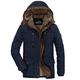 FHKGCD Plus Size 5Xl 6Xl Winter Jacket Men Outerwear Thicken Fleece Warm Windproof Coat Mens Windbreaker Hooded Jackets,Navy,3XL