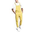 SCYDAO Mens Denim Overalls Casual Bib Jeans Dungarees Jeans Jumpsuit with Pockets Adjustable Straps,Yellow,S