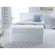 Crushed Velvet Divan Bed | Memory Foam Spring Mattress | Matching Plain Headboard (White, 4FT6-0 Drawer)