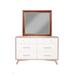 Flynn Mid Century Modern Two Tone Mirror In Acorn/White - Alpine Furniture 999-06