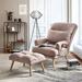 Lounge Chair - George Oliver Hogle 29.52" Wide Lounge Chair & Ottoman Fabric in Pink | 37 H x 29.52 W x 33.46 D in | Wayfair