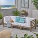 Millwood Pines Napier 2 Piece Sofa Seating Group w/ Cushions Wood/Natural Hardwoods in Brown/White | 26.5 H x 88.5 W x 30.25 D in | Outdoor Furniture | Wayfair