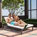 Latitude Run® Eckford Outdoor PE Rattan, Steel Chaise Lounge - 2-Person Metal/Wicker/Rattan in Red | 35 H x 50 W x 81 D in | Wayfair