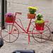 Winston Porter Red Metal Bicycle Outdoor Planter w/ Multiple Pot Holders Metal | 33 H x 54.25 W x 17 D in | Wayfair