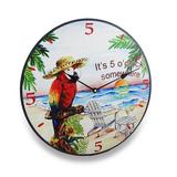 Bay Isle Home™ Eells 14" Wall Clock Resin/Plastic in Brown/Green/Red | 14 H x 14 W x 1 D in | Wayfair 6E96A813ED7B4F7296E57035AB7EE551