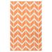 Bright Orange/Cream Rectangle 3'6" x 5'6" Indoor Area Rug - Winston Porter Larksville Chevron Handwoven Area Rug 66.0 x 42.0 x 0.16 in orange/white | Wayfair