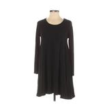 Alya Casual Dress - A-Line Scoop Neck Long Sleeve: Black Print Dresses - Women's Size Small