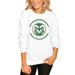 Women's White Colorado State Rams End Zone Pullover Sweatshirt