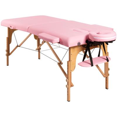 Costway Portable Adjustable Facial Spa Bed with Carry Case-Pink