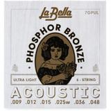 La Bella 7GPUL Phosphor Bronze Acoustic Guitar Strings - .009-.048 Ultra Light