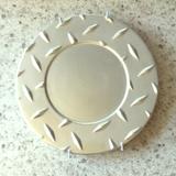 Anthropologie Dining | Diamond Plate Ceramic Plate With Wall Hanger | Color: Silver | Size: Os