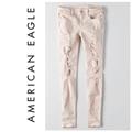 American Eagle Outfitters Pants & Jumpsuits | American Eagle ~ Twill Distressed Jegging | Color: Pink/Tan | Size: 6