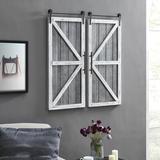 Gracie Oaks 2 Piece Barn Door Wall Décor Set in Brown/Gray/White | 34 H x 28 W x 2 D in | Wayfair 37A724CC39934112A26687CA927BBFBF