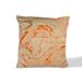 Everly Quinn Marble Square Cotton Pillow Cover & Insert Polyester/Polyfill/Cotton in Red/Orange/White | 18 H x 18 W x 6 D in | Wayfair