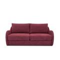 DOMO. Collection Sofa Echo, 2-Sitzer mit Hocker, Polstermöbel 180cm Sitzbreite, Funktionssofa, 204x107x96 cm, Couch in bordeaux rot