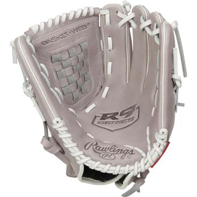 Rawlings R9 12" Double Laced Basket Web Fastpitch Softball Glove - Right Hand Throw Gray