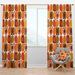 Design Art Pattern VI Geometric Semi-Sheer Thermal Rod Pocket Single Curtain Panel Polyester/Linen | 84 H in | Wayfair CTN24485-52-84