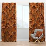 Design Art Mid-Century Concentric Paint Rings in Earthy Abstract Semi-Sheer Thermal Rod Pocket Single Curtain Panel in Brown | 95 H in | Wayfair