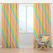 Design Art Mid-Century Memphis Neon Striped Semi-Sheer Thermal Rod Pocket Single Curtain Panel Polyester/Linen | 90 H in | Wayfair CTN24157-52-90