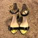 Jessica Simpson Shoes | Jessica Simpson Snakeskin Block Heels | Color: Black/Yellow | Size: 8