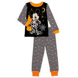 Disney Pajamas | Disney Mickey Mouse 2-Piece Pajamas Sleep Set | Color: Black/Orange | Size: 18mb