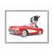 Trinx Dog Driving Vintage Red Convertible Family Pet Illustration by Danny Gordan - Graphic Art Print Wood in Brown | 19 H x 13 W x 0.5 D in | Wayfair